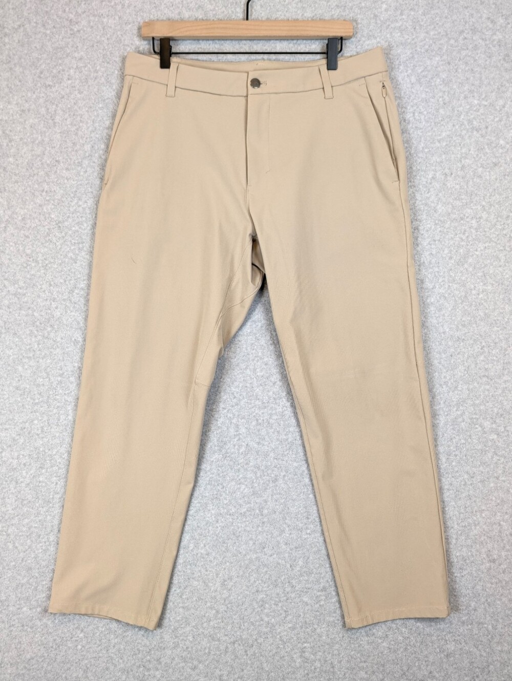 Lululemon Commission Pants 34X27 Classic Fit Khaki Chino Stretch Flat Front